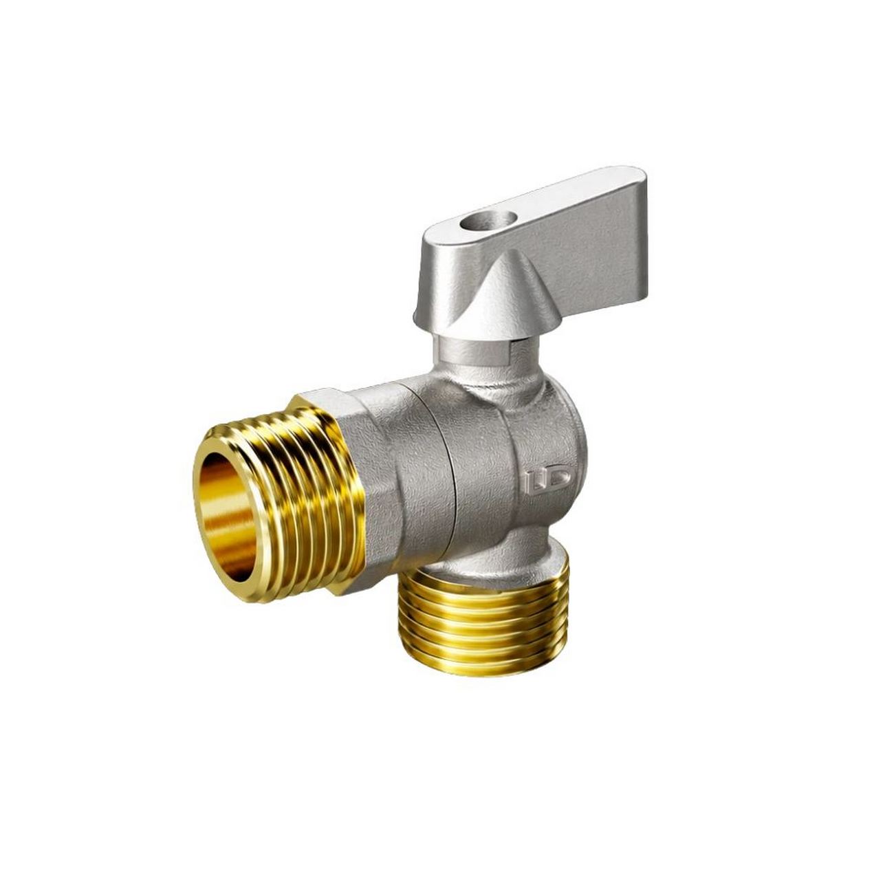 КРАН УГЛОВОЙ для с/м   1/2"х1/2"  НР-НР  хром LD Pride 46.15.Н-Н.У.Ф Ду15 Ру16 в упаковке